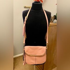Vince Camuto Soft Pink Pebbled Purse Leather Crossbody Bag